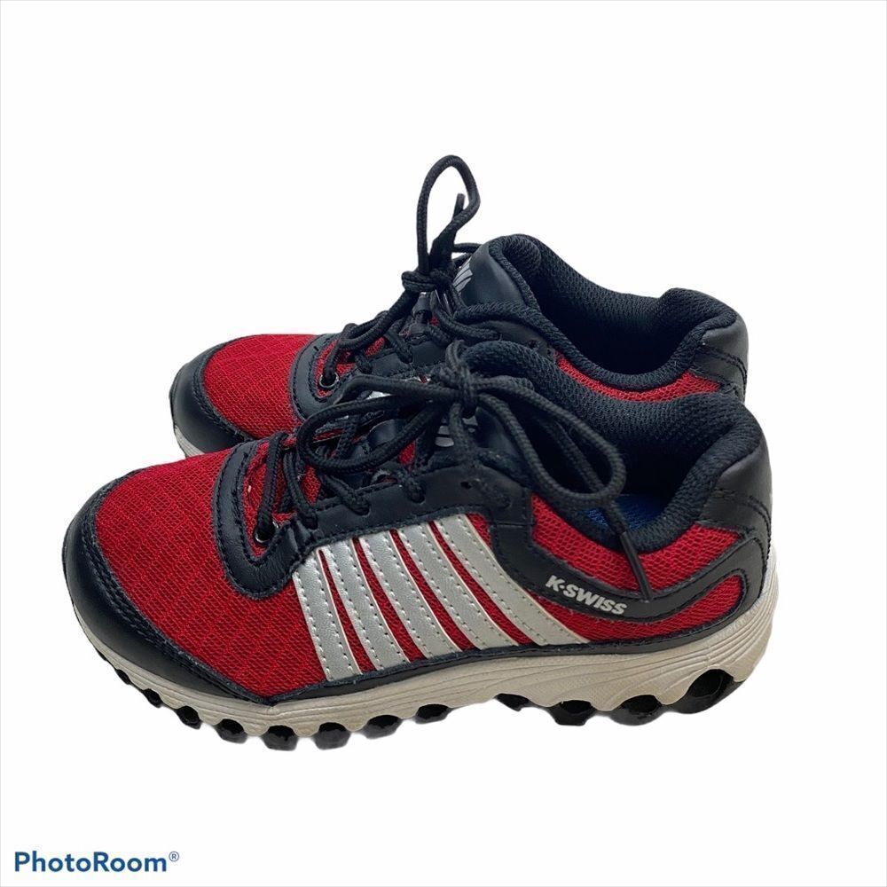 K-Swiss Boys Red and Black Lace Up Sneakers 10.5